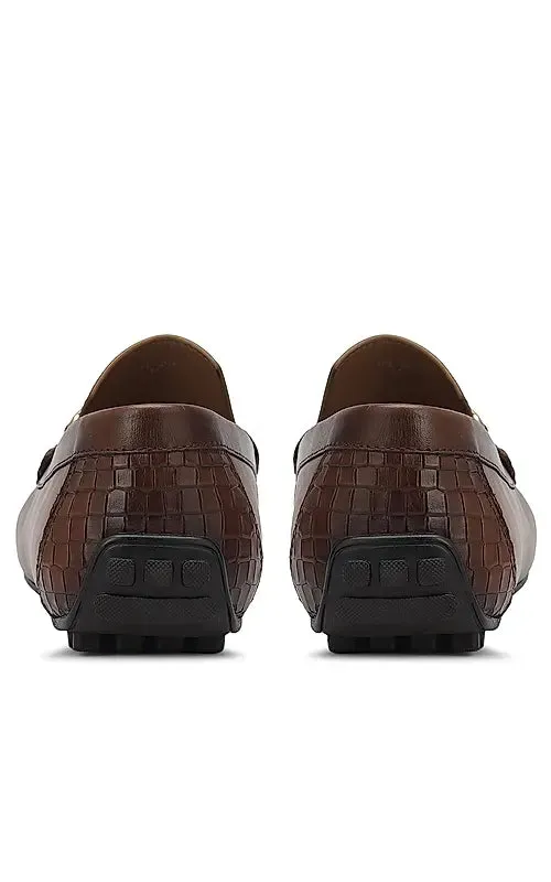Tan Leather Moccasins With Buckle
