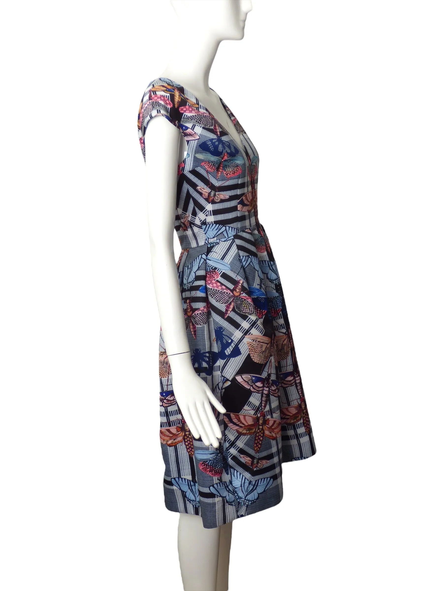 TEMPERLEY-NWT Moth Print Satin Dress, Size 4