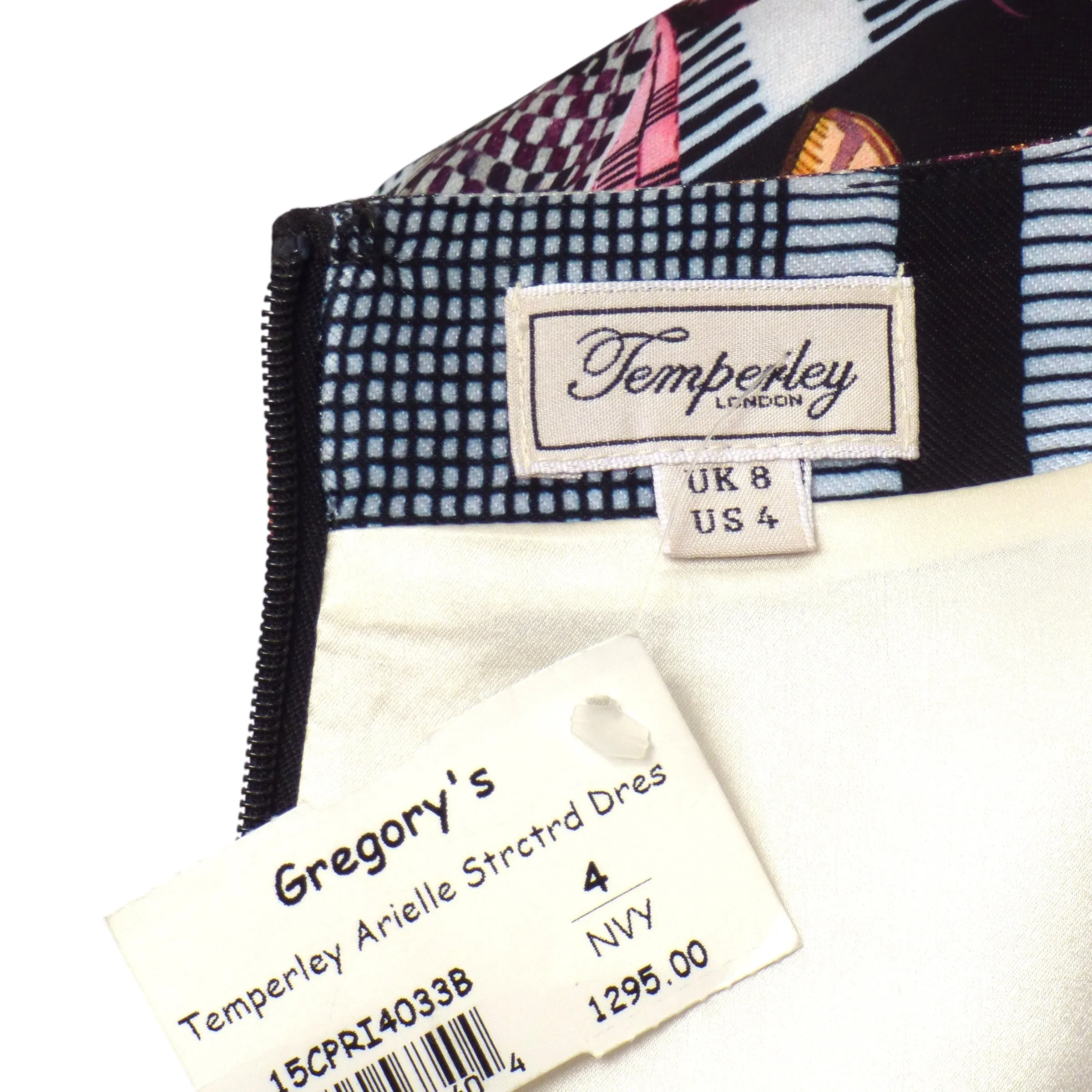 TEMPERLEY-NWT Moth Print Satin Dress, Size 4