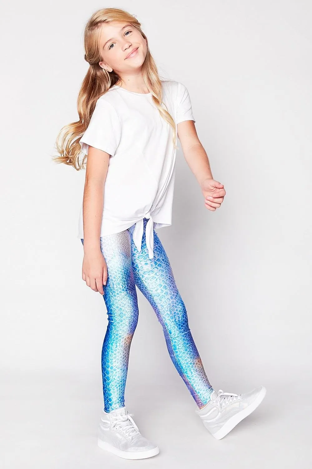 Terez Blue Python Leggings