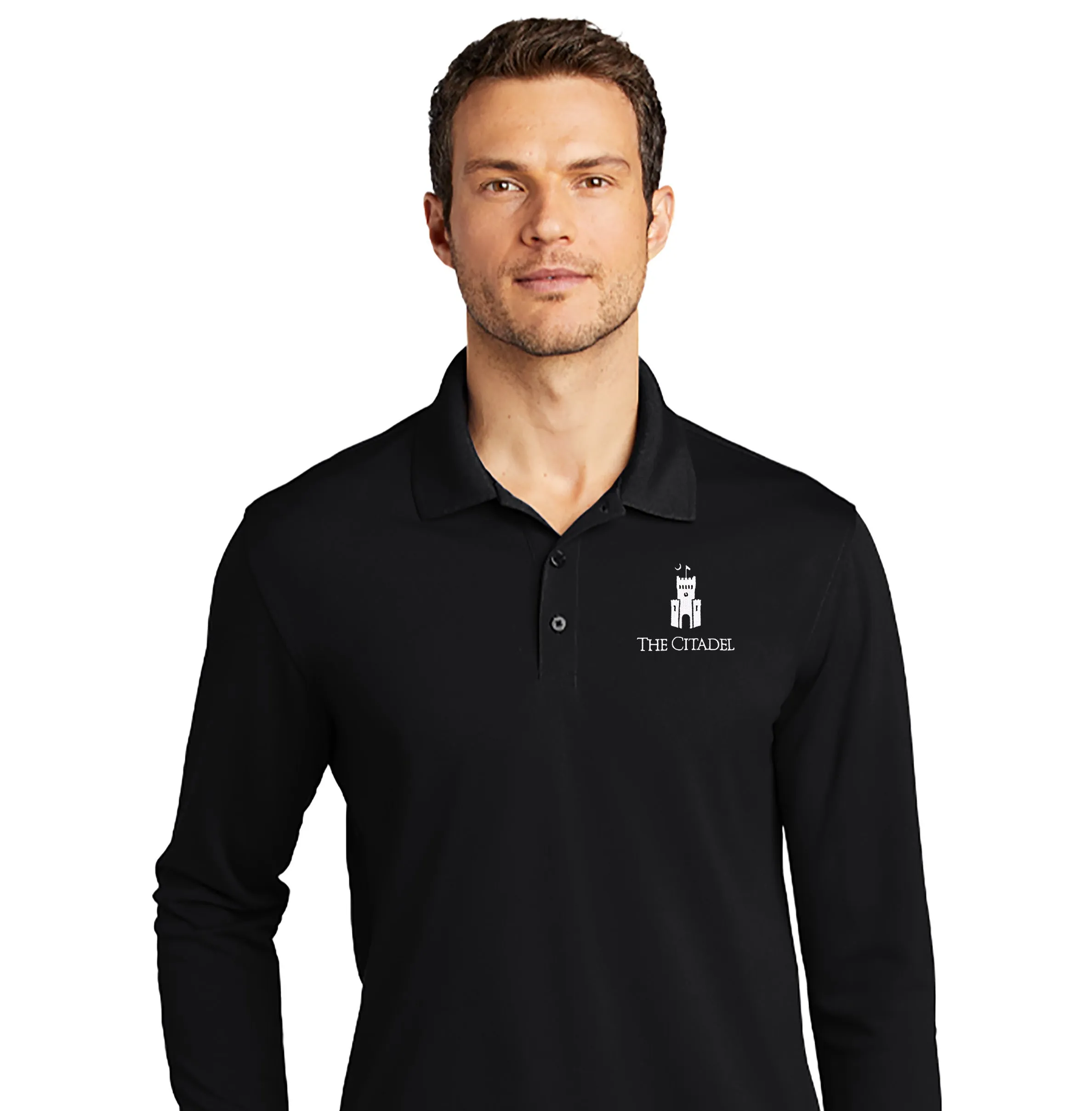 The Citadel, Barracks, UV Micro-Mesh Long Sleeve Polo Shirt
