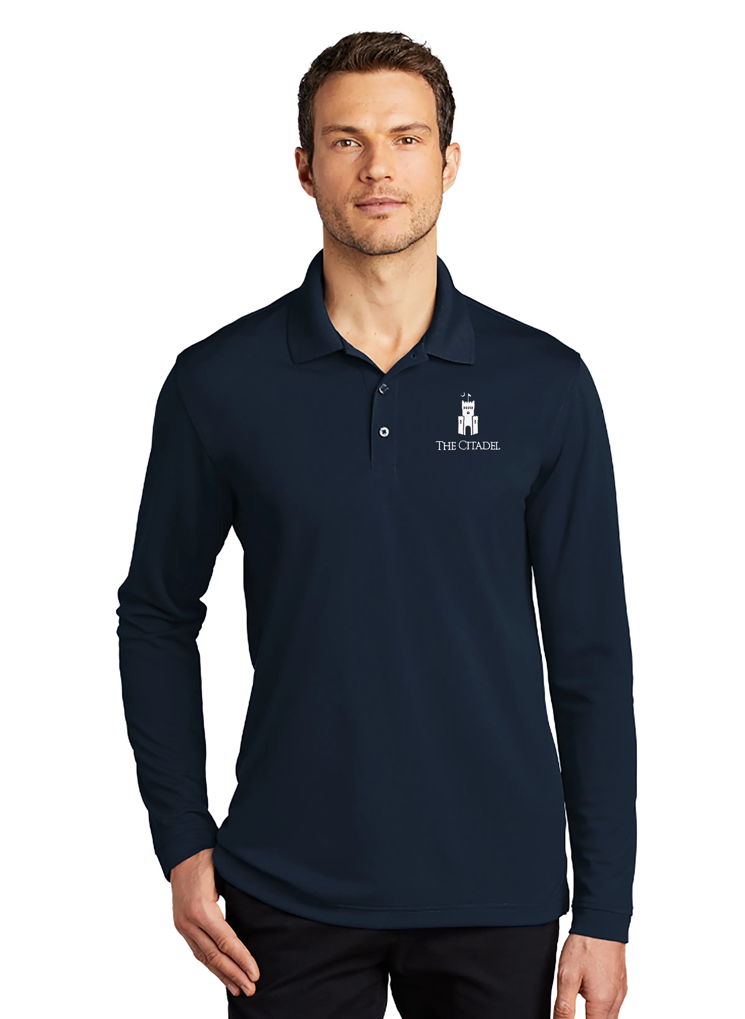 The Citadel, Barracks, UV Micro-Mesh Long Sleeve Polo Shirt
