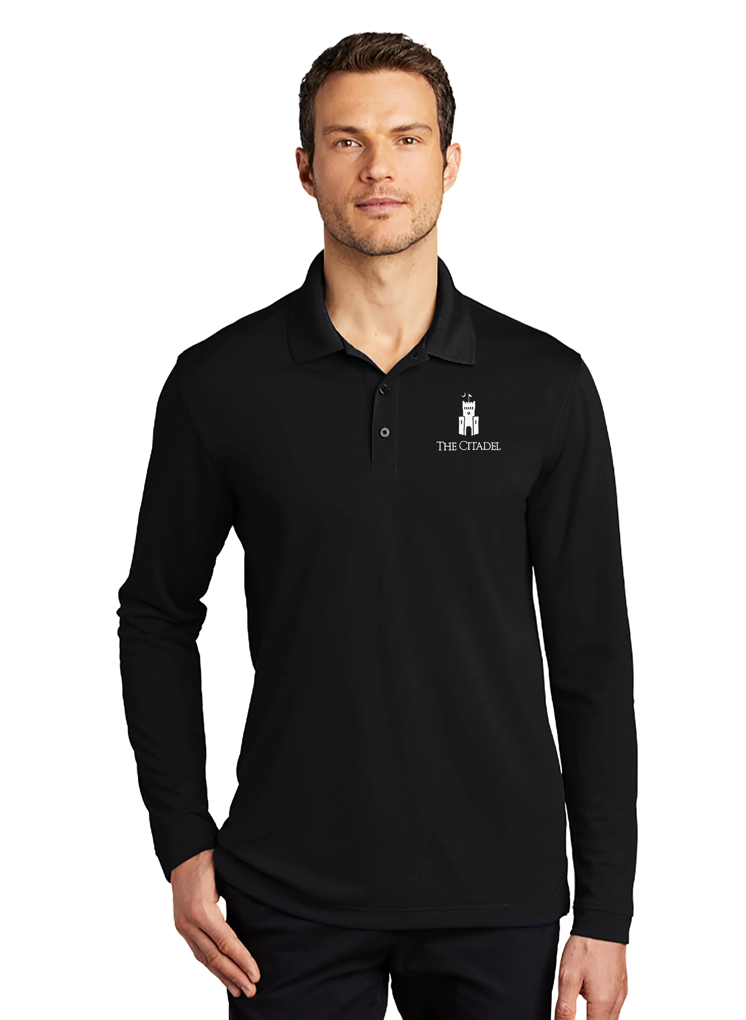 The Citadel, Barracks, UV Micro-Mesh Long Sleeve Polo Shirt