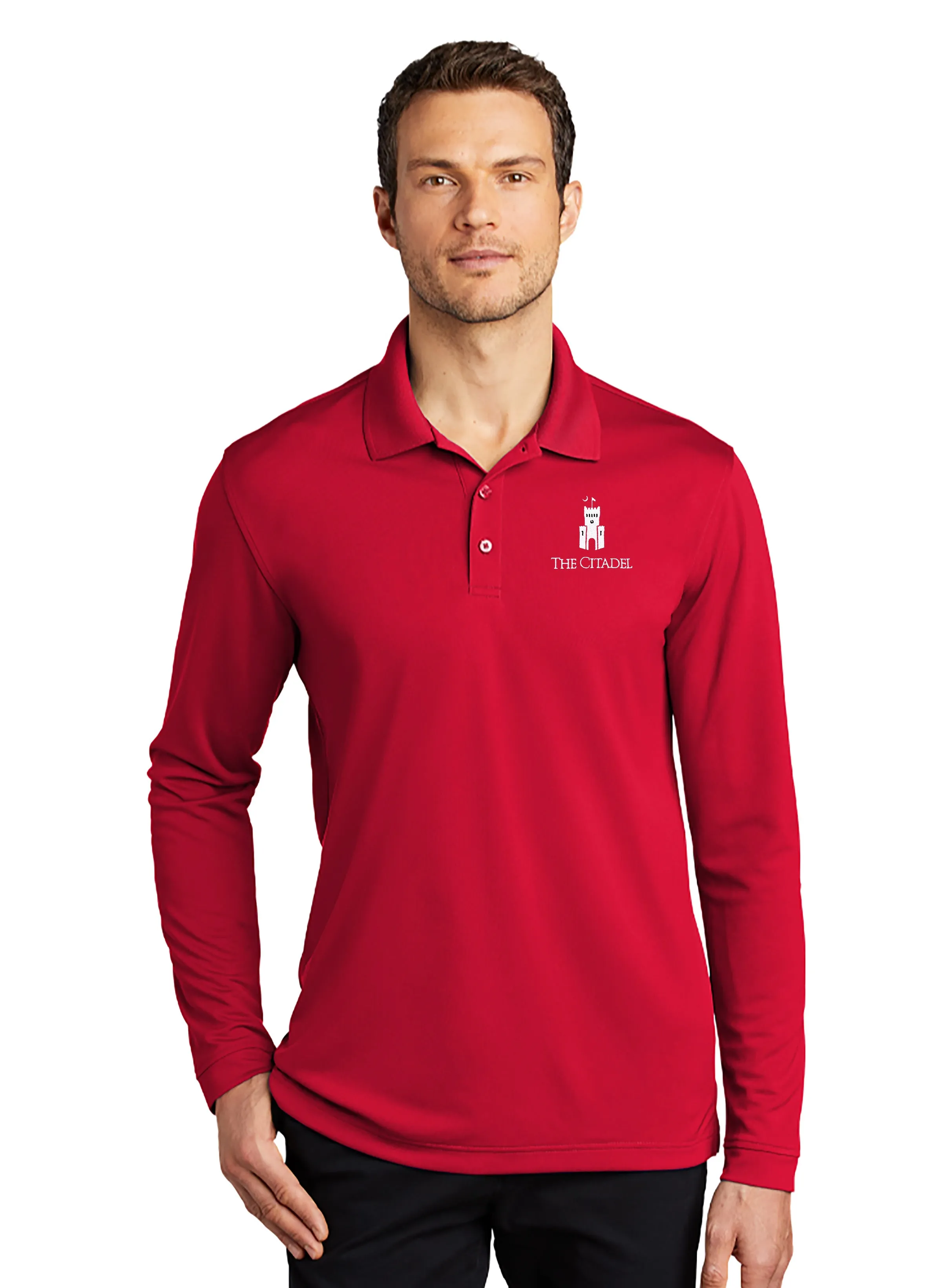 The Citadel, Barracks, UV Micro-Mesh Long Sleeve Polo Shirt