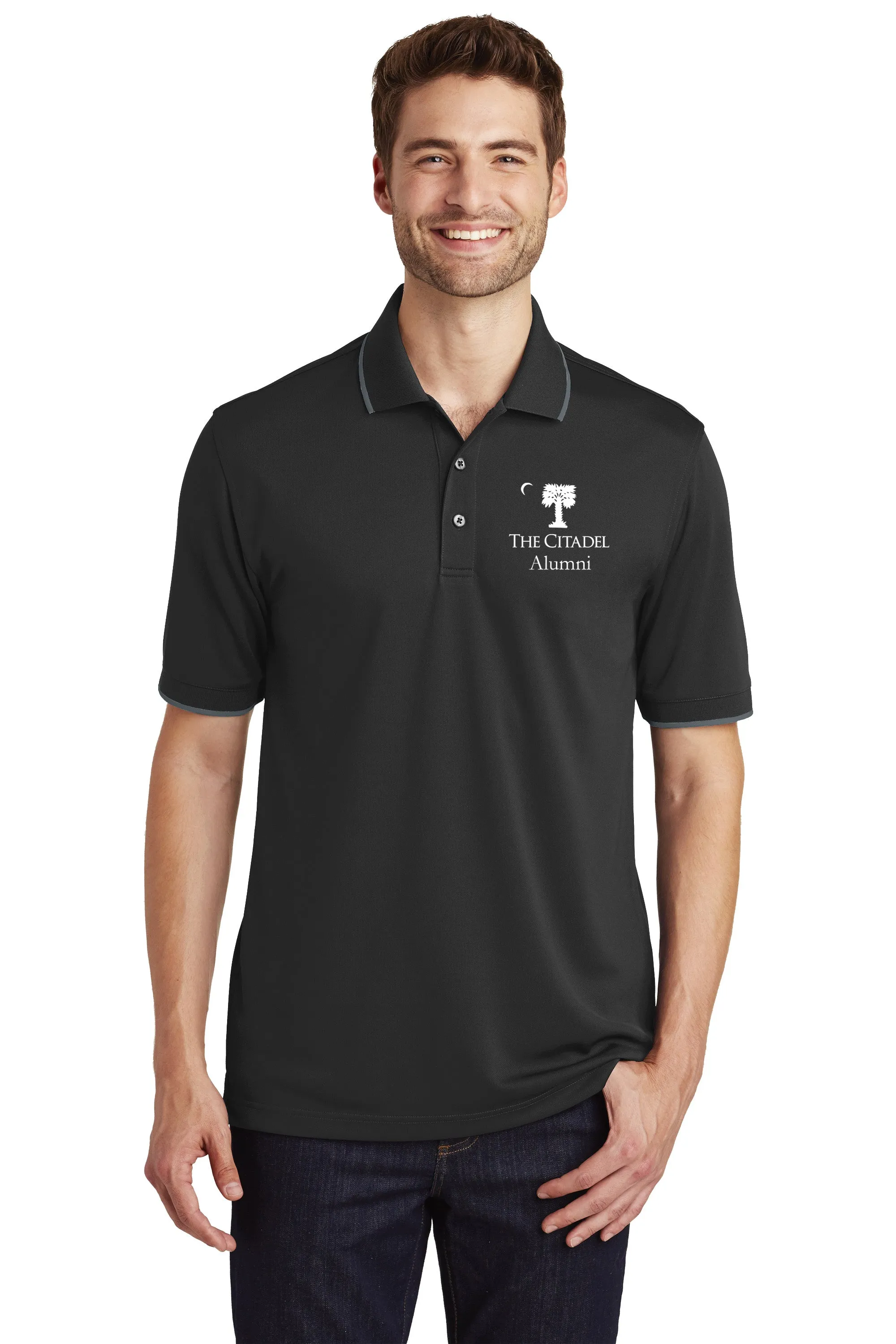 The Citadel, Crescent Palmetto, Alumni UV Micro-Mesh Tipped Polo Shirt