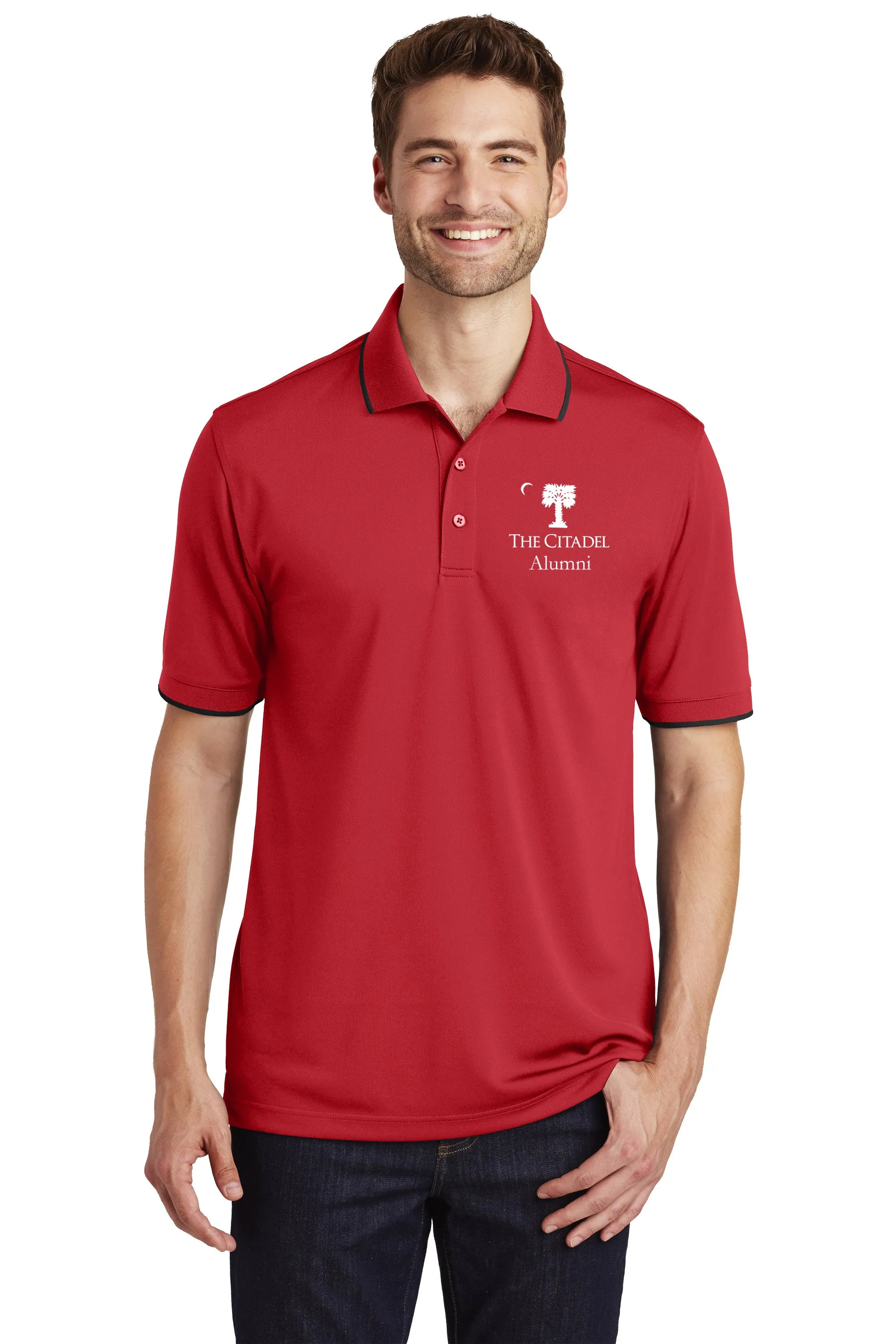 The Citadel, Crescent Palmetto, Alumni UV Micro-Mesh Tipped Polo Shirt