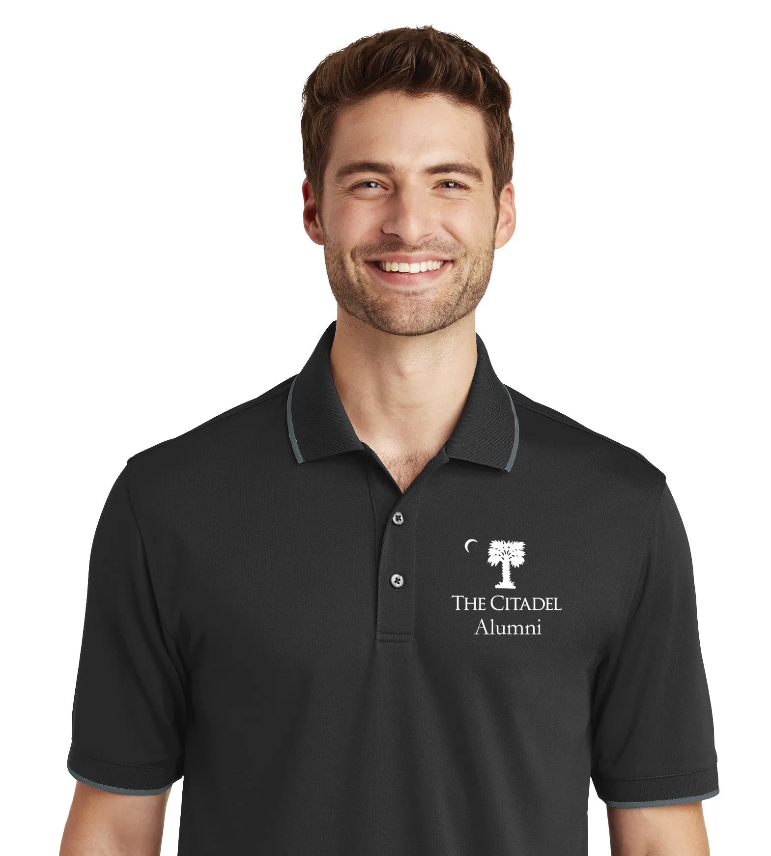 The Citadel, Crescent Palmetto, Alumni UV Micro-Mesh Tipped Polo Shirt