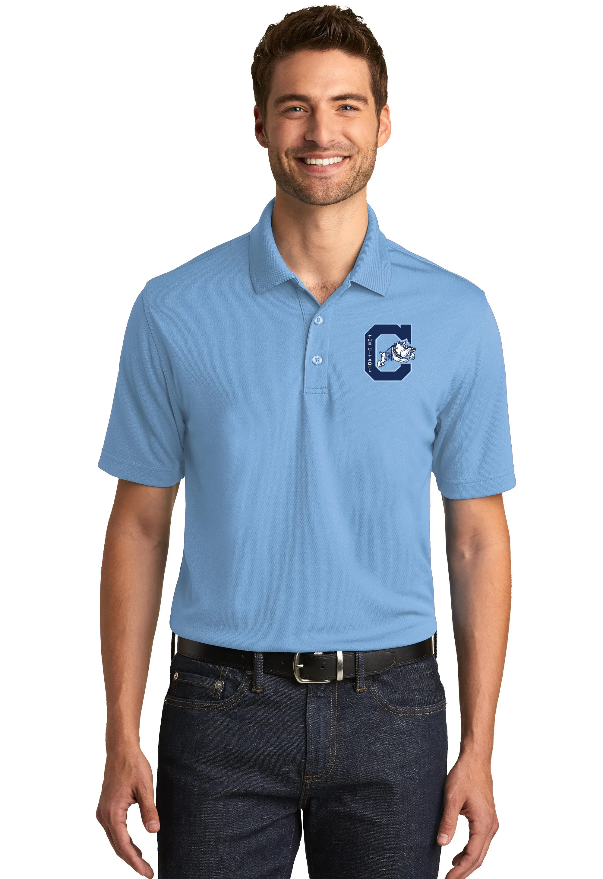 The Citadel, Jumping Bulldog UV Micro-Mesh Polo Shirt