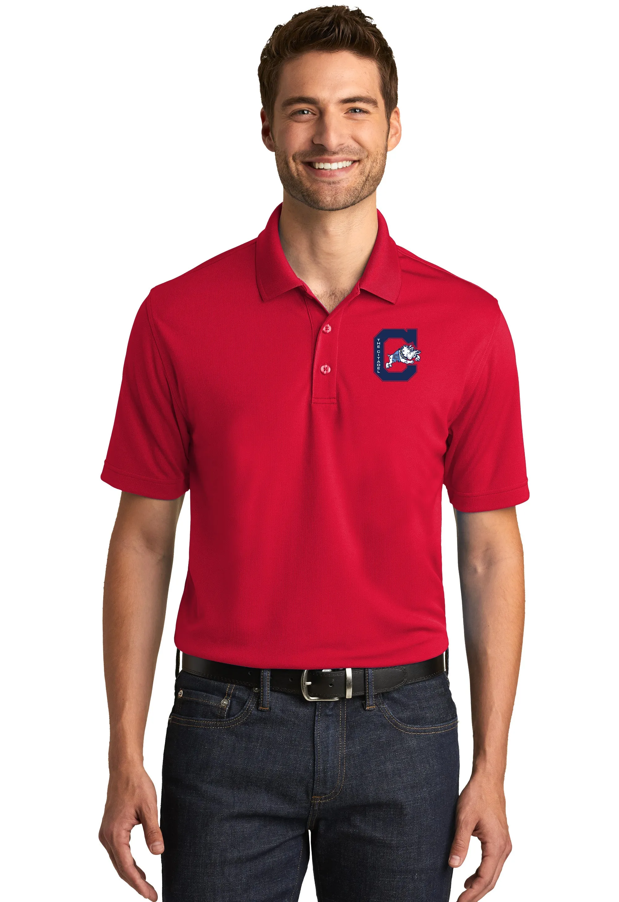 The Citadel, Jumping Bulldog UV Micro-Mesh Polo Shirt