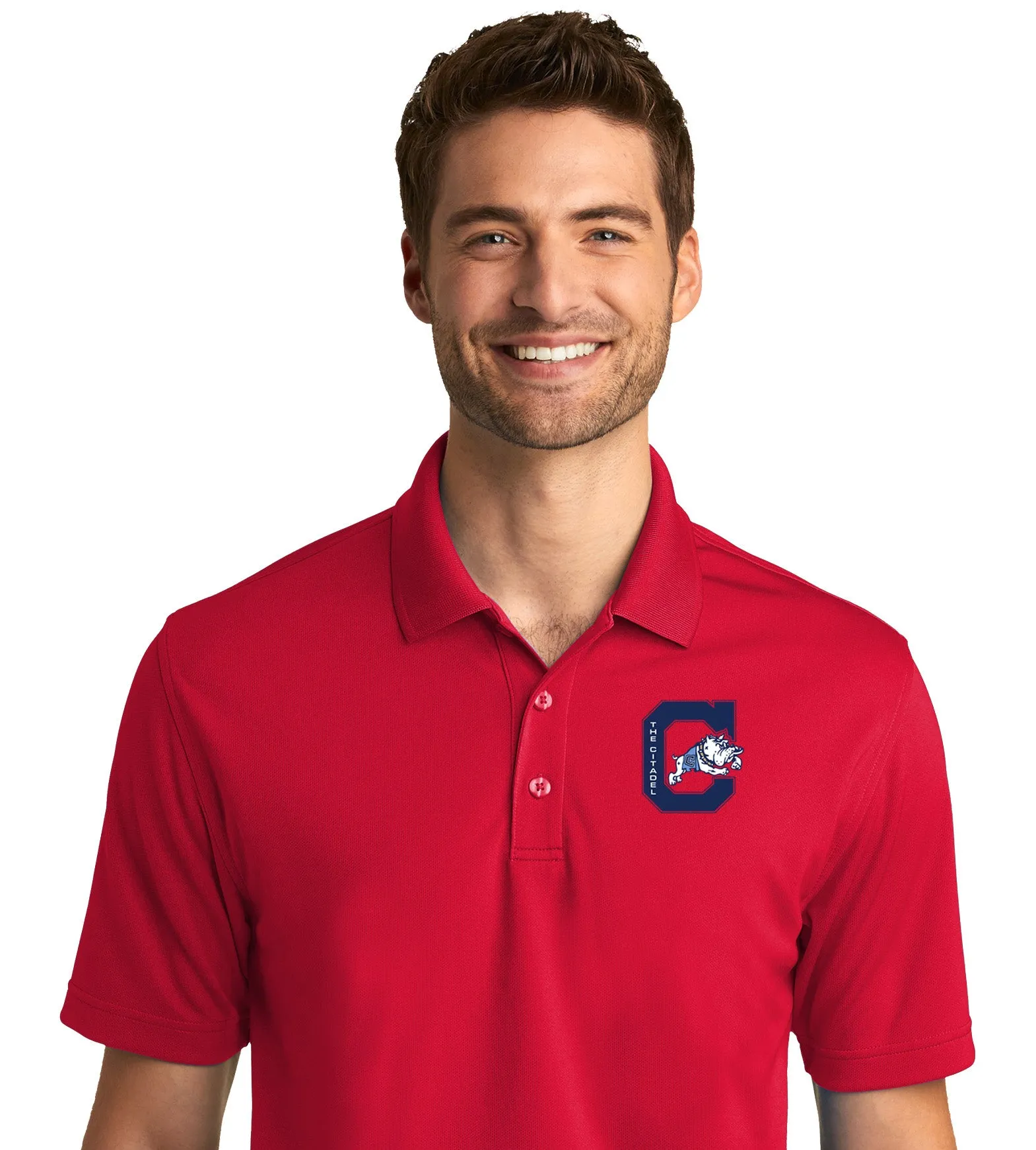 The Citadel, Jumping Bulldog UV Micro-Mesh Polo Shirt
