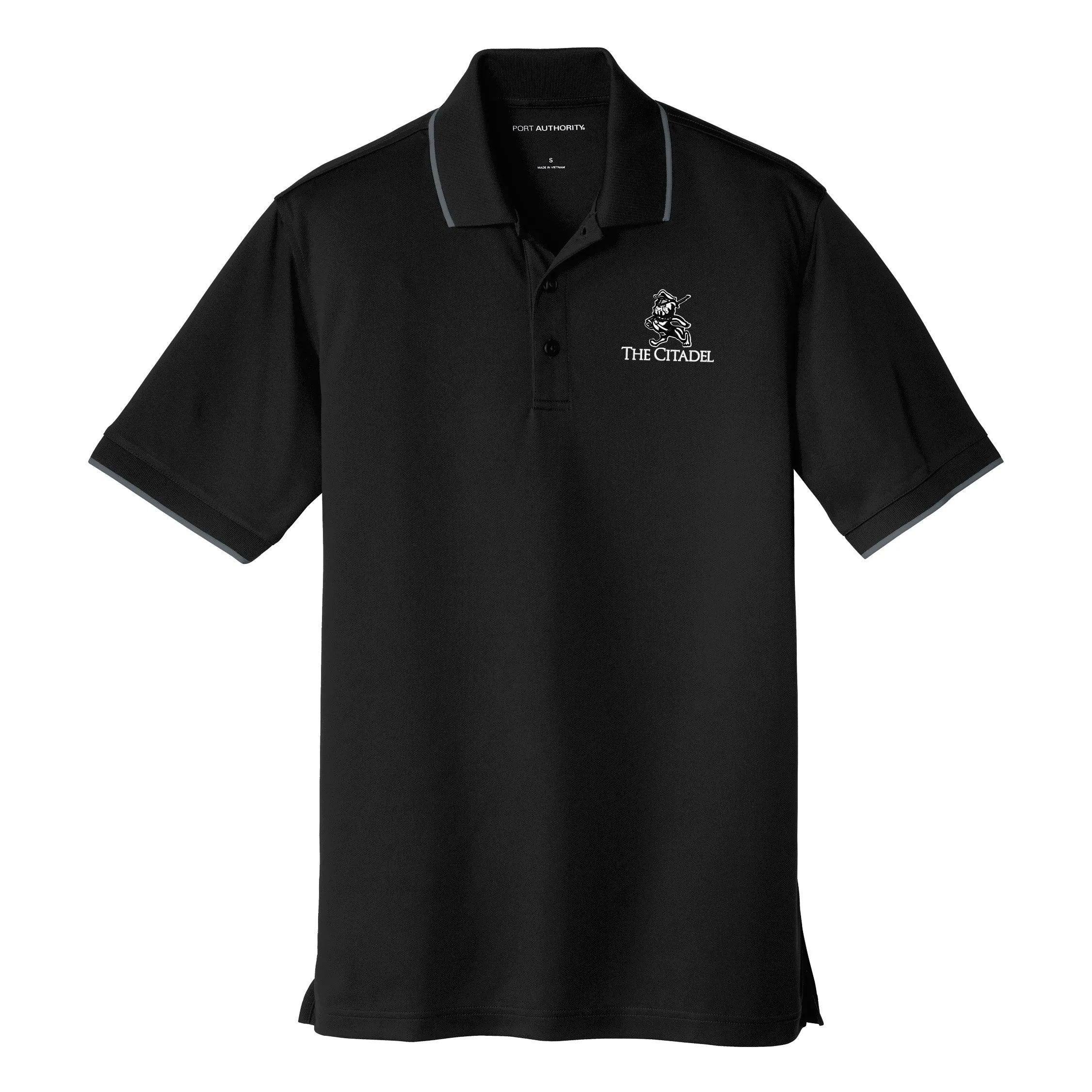 The Citadel, Marching bulldog logo, UV Micro-Mesh Tipped Polo