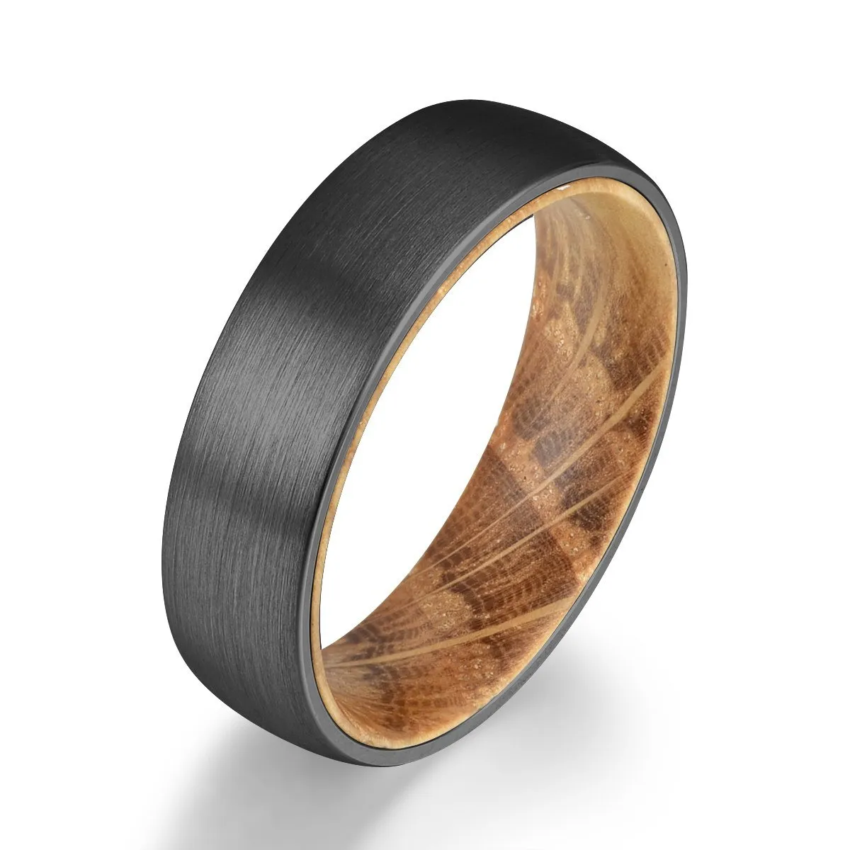 The Whiskey Ring - Whiskey Barrel Oak Black Tungsten 5MM, 6MM, 8MM
