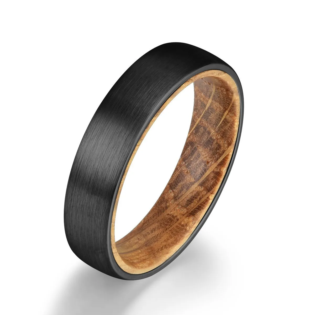 The Whiskey Ring - Whiskey Barrel Oak Black Tungsten 5MM, 6MM, 8MM
