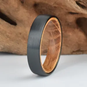 The Whiskey Ring - Whiskey Barrel Oak Black Tungsten 5MM, 6MM, 8MM