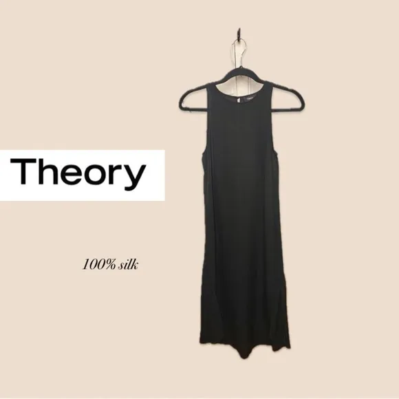 Theory Adlerdale Modern Georgette Silk Dress Black Size 0