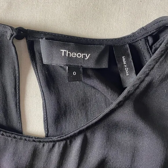 Theory Adlerdale Modern Georgette Silk Dress Black Size 0