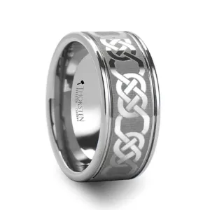 Thorsten BOSTON Celtic Laser Engraved Tungsten Carbide Ring - 10mm