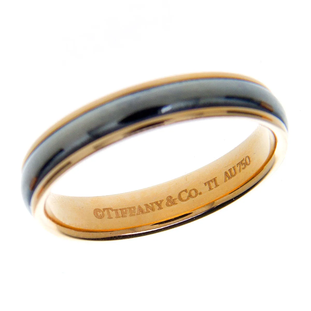Tiffany & Co. Rose Gold & Titanium Classic Wedding Band