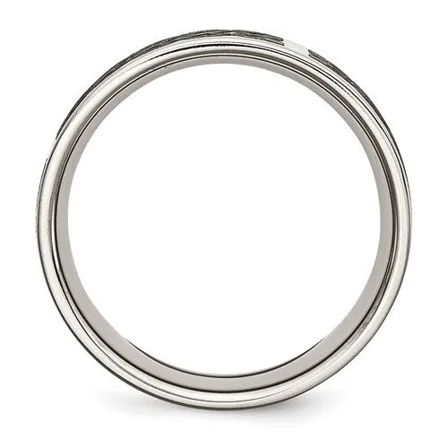 Titanium Flat 8mm Celtic Knot Laser Design Polished Band
