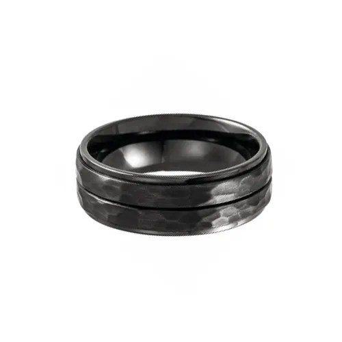 Titanium Grooved Flat Edge Band