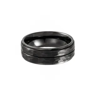 Titanium Grooved Flat Edge Band