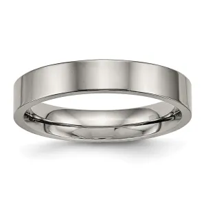 Titanium Polished 4mm Flat Comfort Fit Band