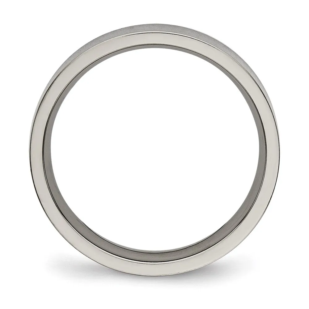 Titanium Polished 4mm Flat Comfort Fit Band