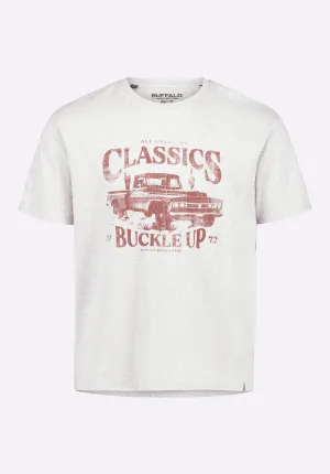 Trige Men's Graphic T-Shirt with Pickup Truck Print, Heather Grey - BM24631