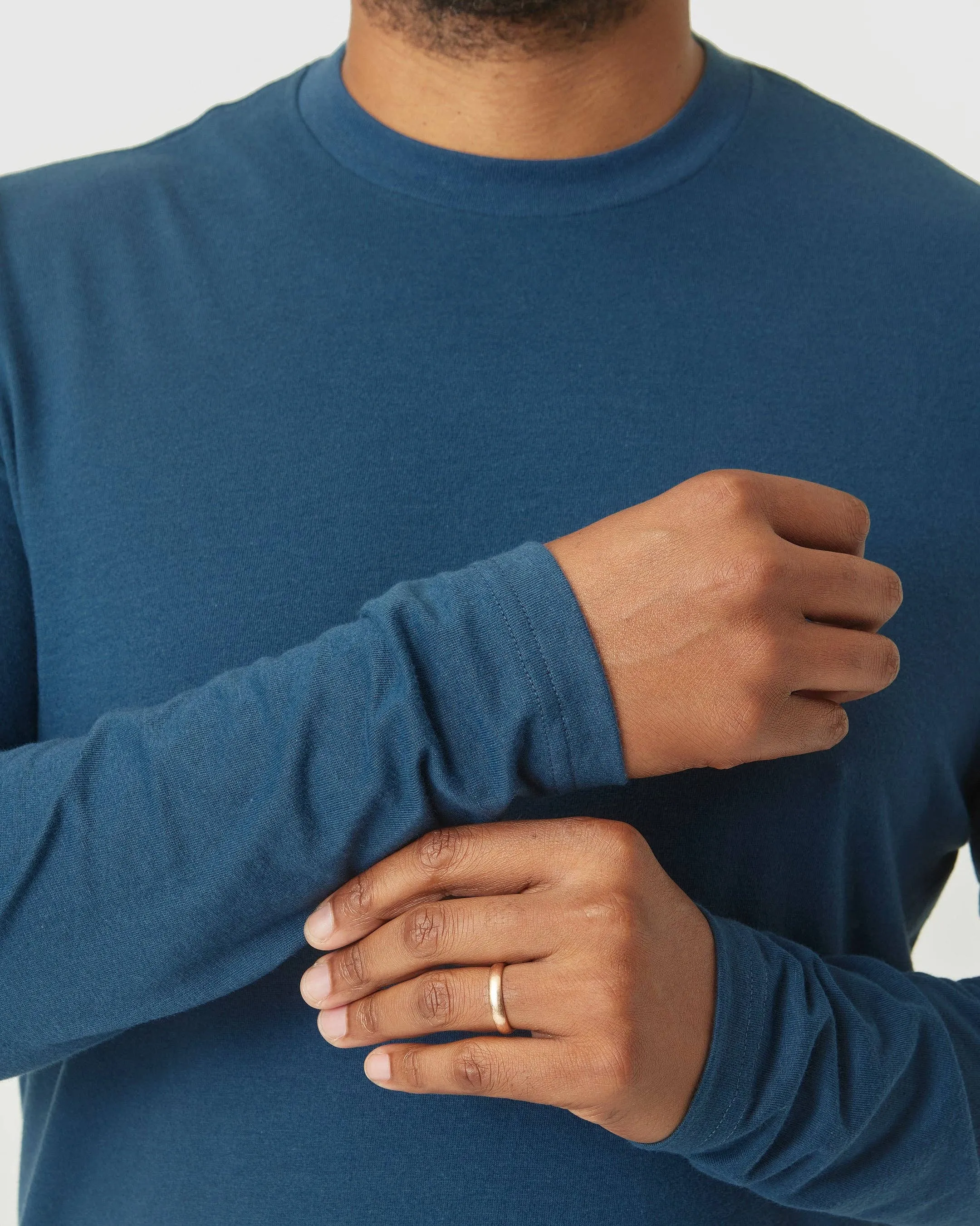 True Classic Crew Neck Long Sleeve in Deep Sea Blue