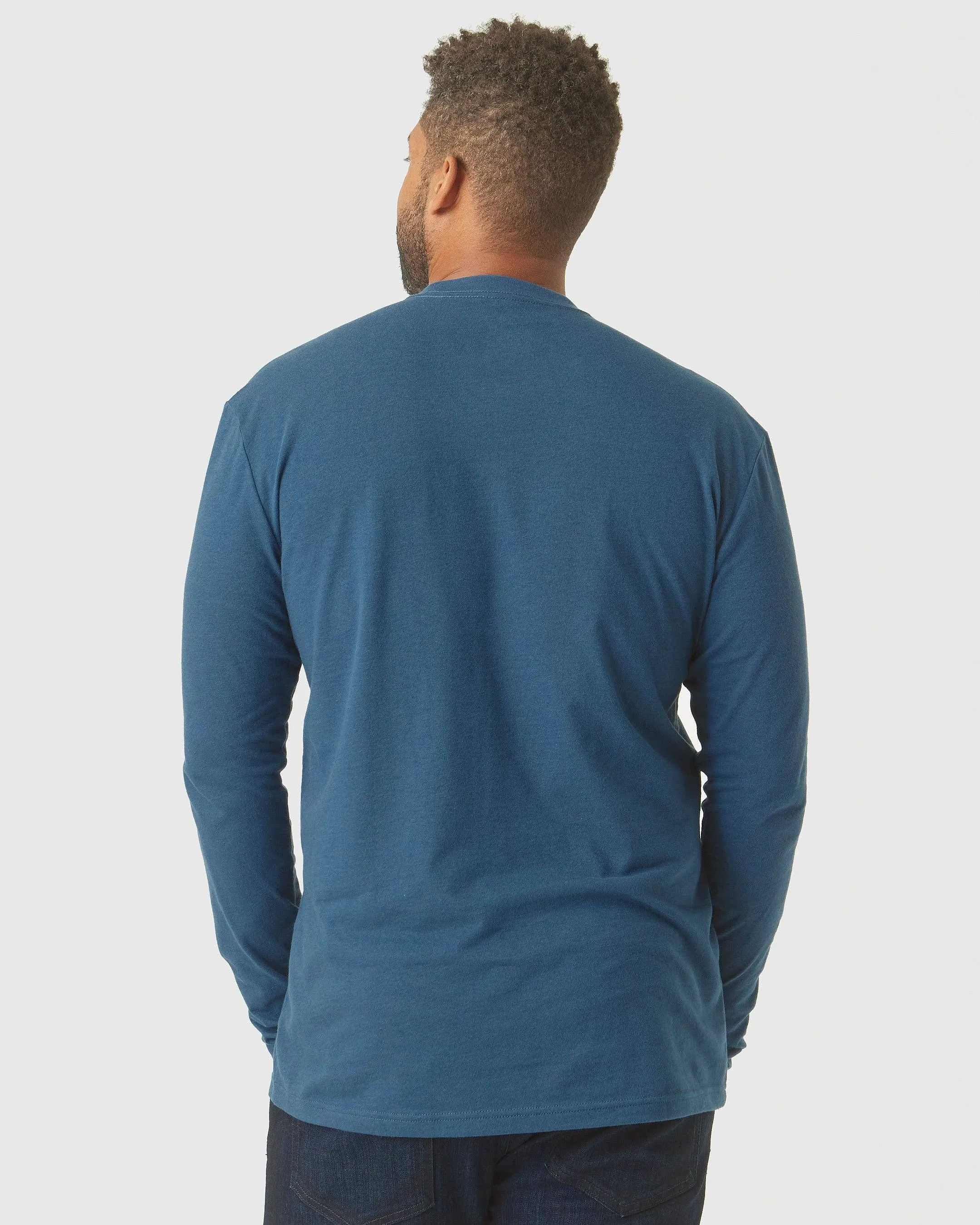 True Classic Crew Neck Long Sleeve in Deep Sea Blue