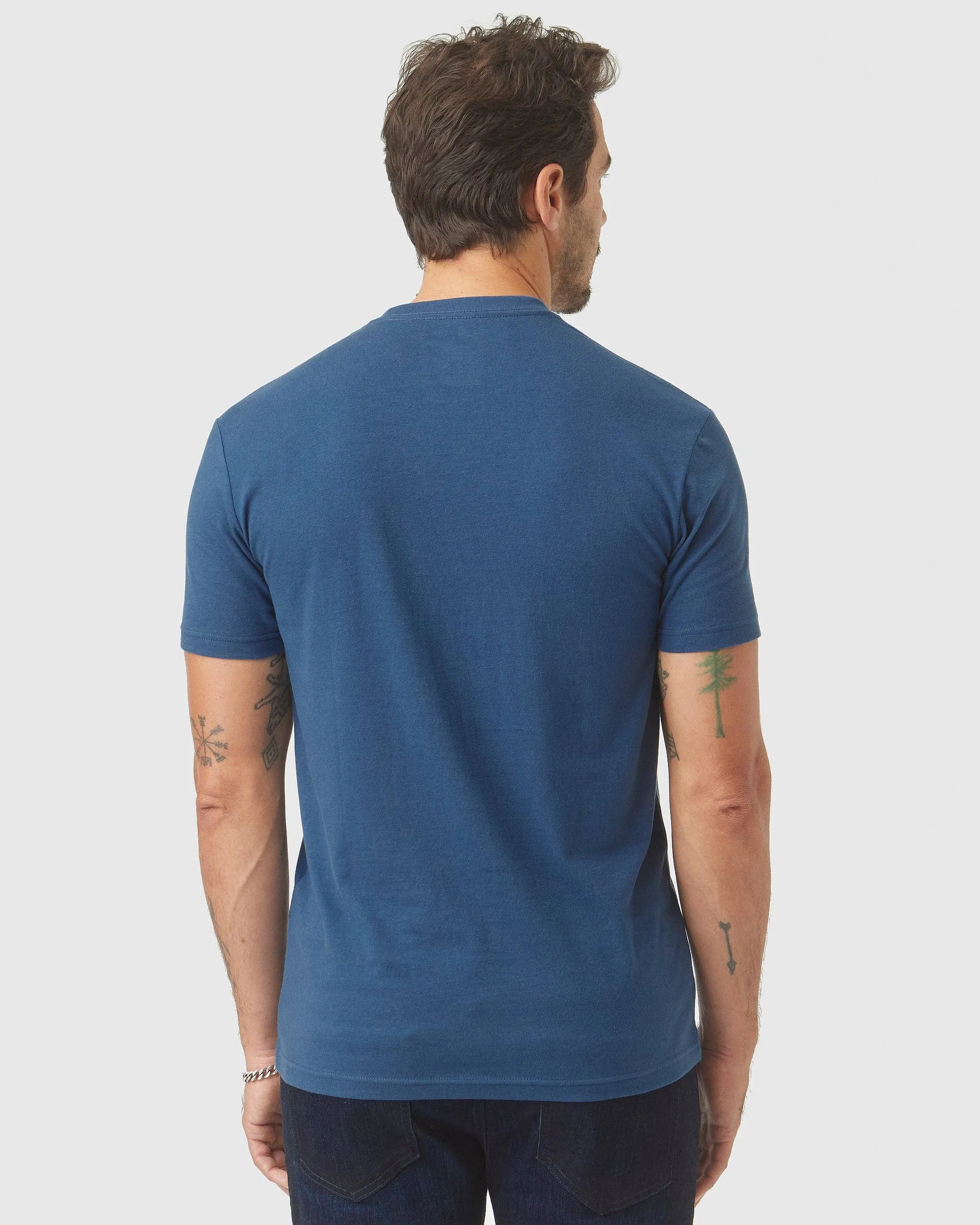 True Classic Short Sleeve Crew Neck T-Shirt in Deep Sea Blue