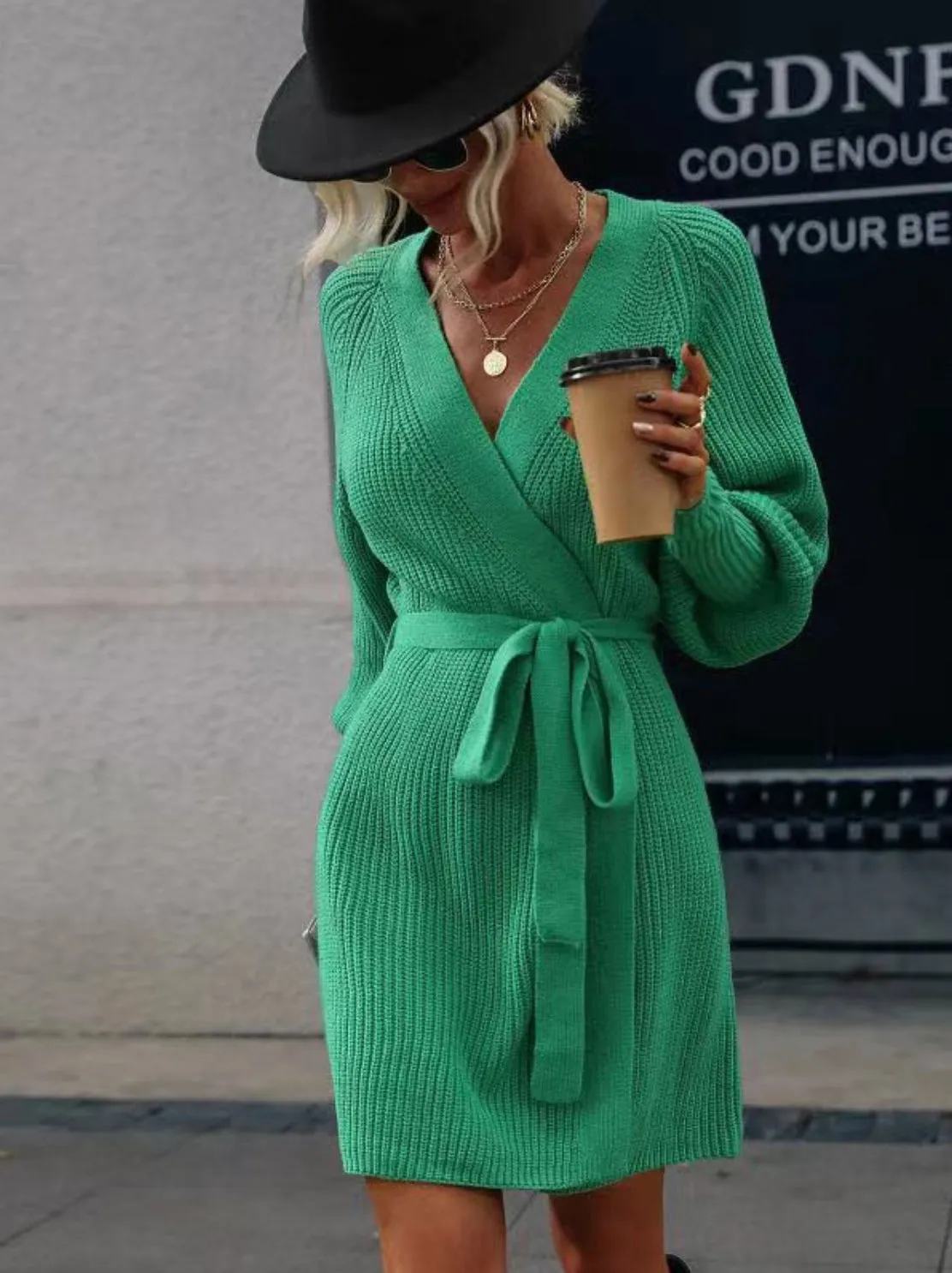 True Green Wrap Dress OR Cardigan