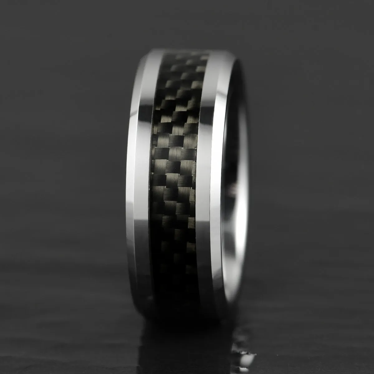 Tungsten Black Mesh Men's Wedding Band 8MM