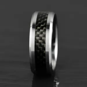 Tungsten Black Mesh Men's Wedding Band 8MM