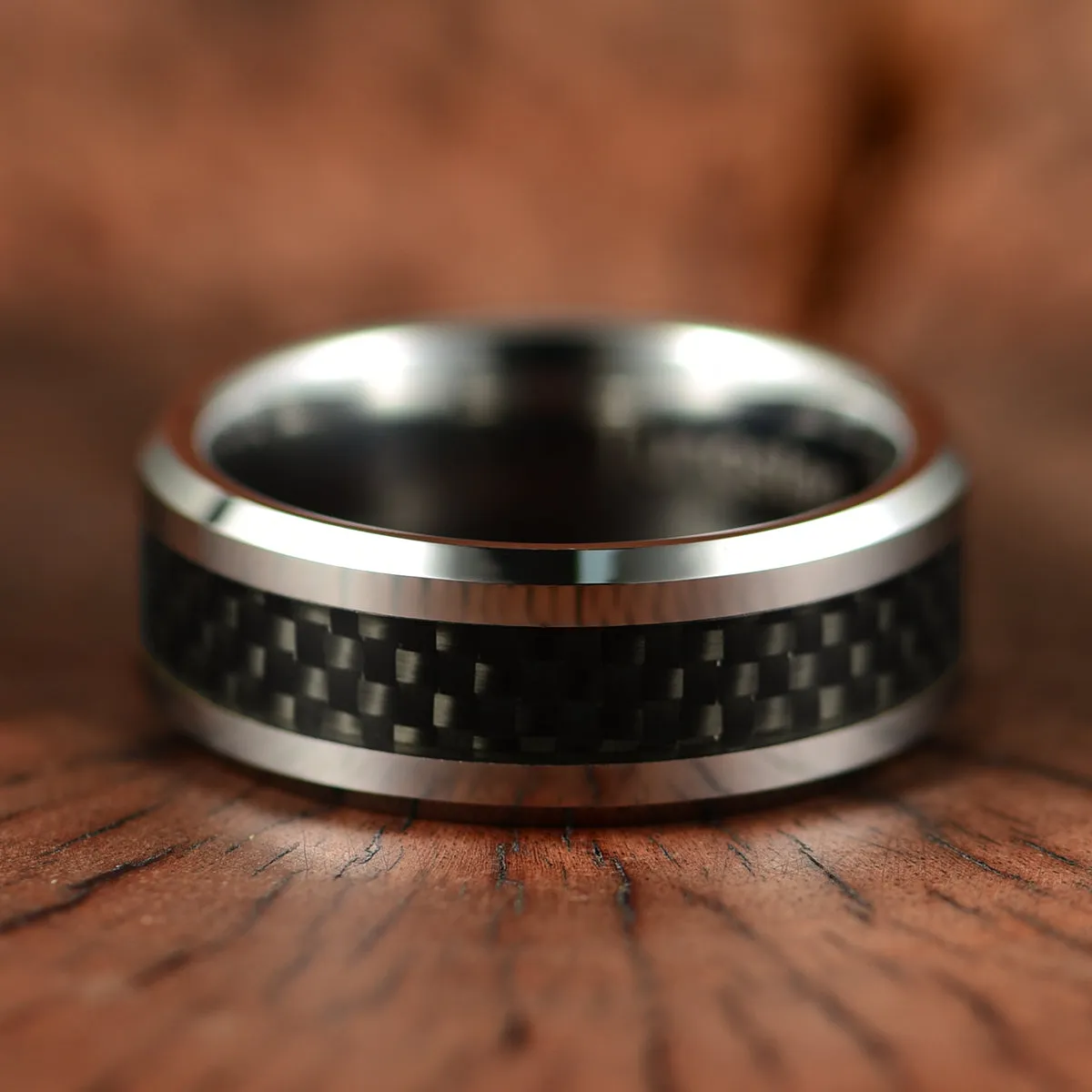 Tungsten Black Mesh Men's Wedding Band 8MM