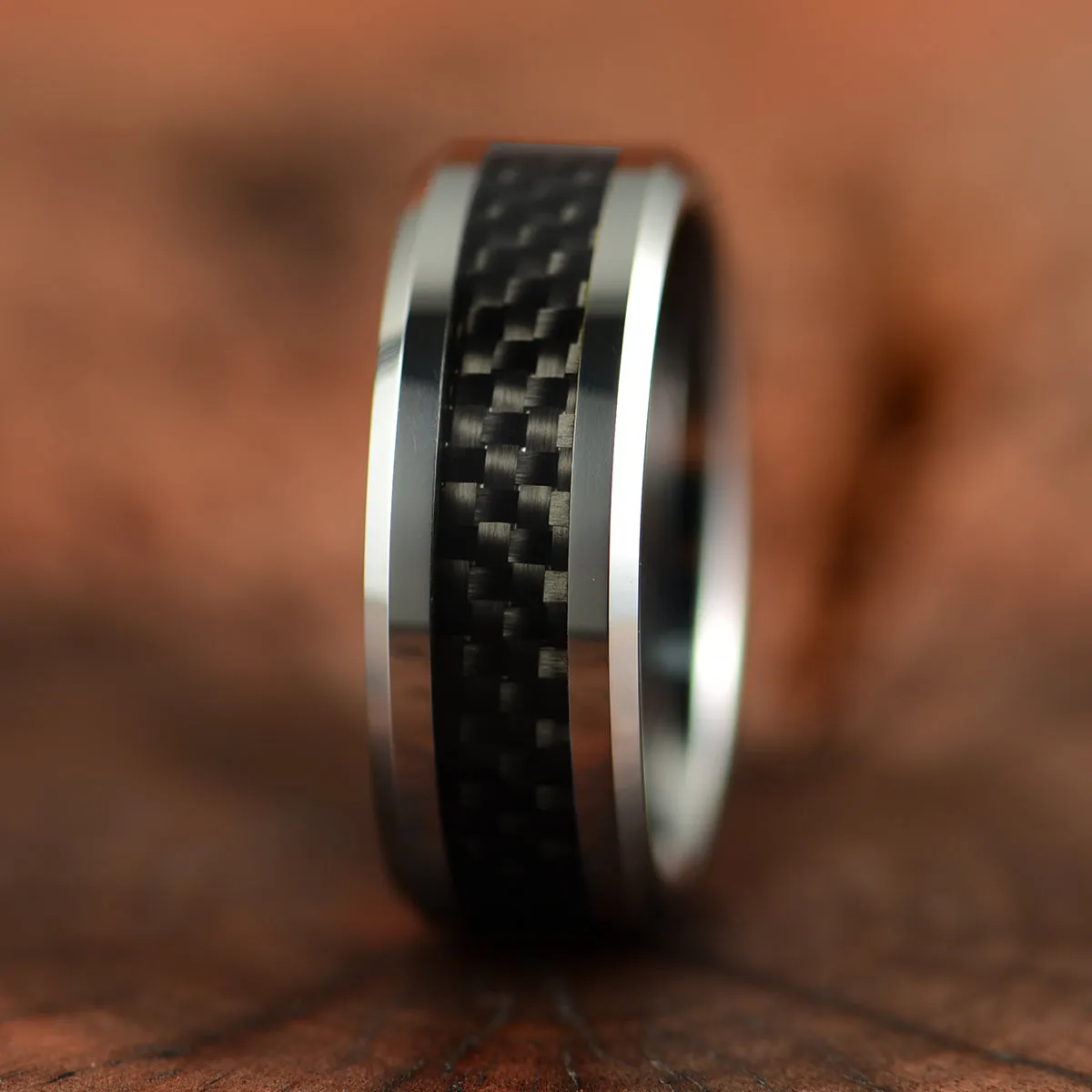 Tungsten Black Mesh Men's Wedding Band 8MM