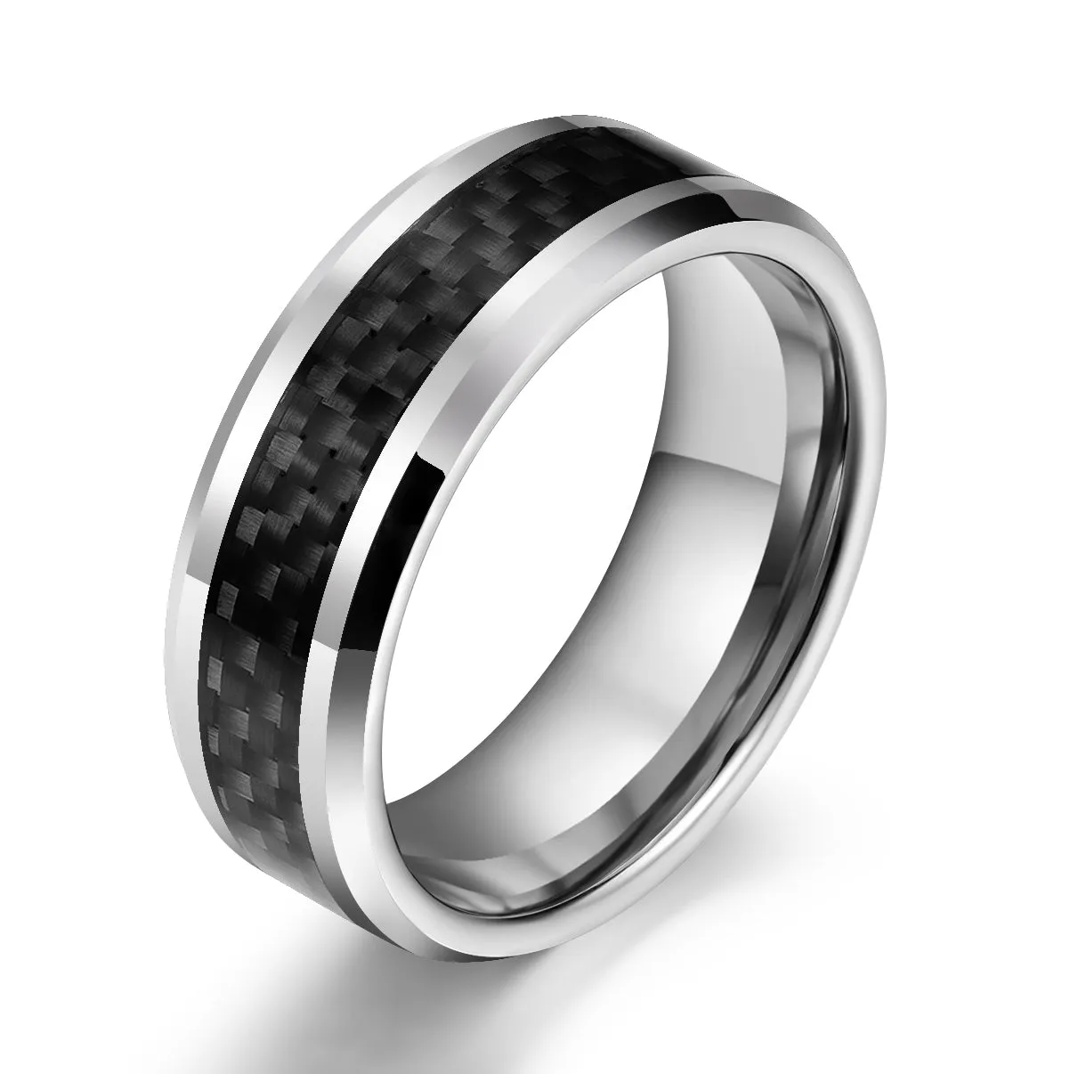 Tungsten Black Mesh Men's Wedding Band 8MM
