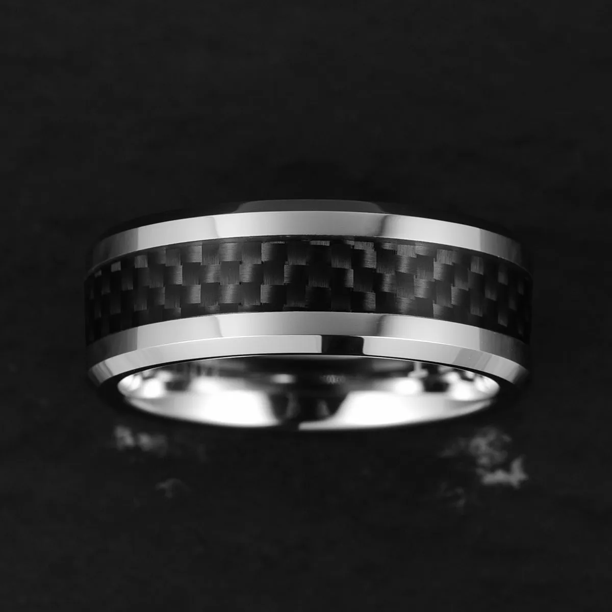 Tungsten Black Mesh Men's Wedding Band 8MM