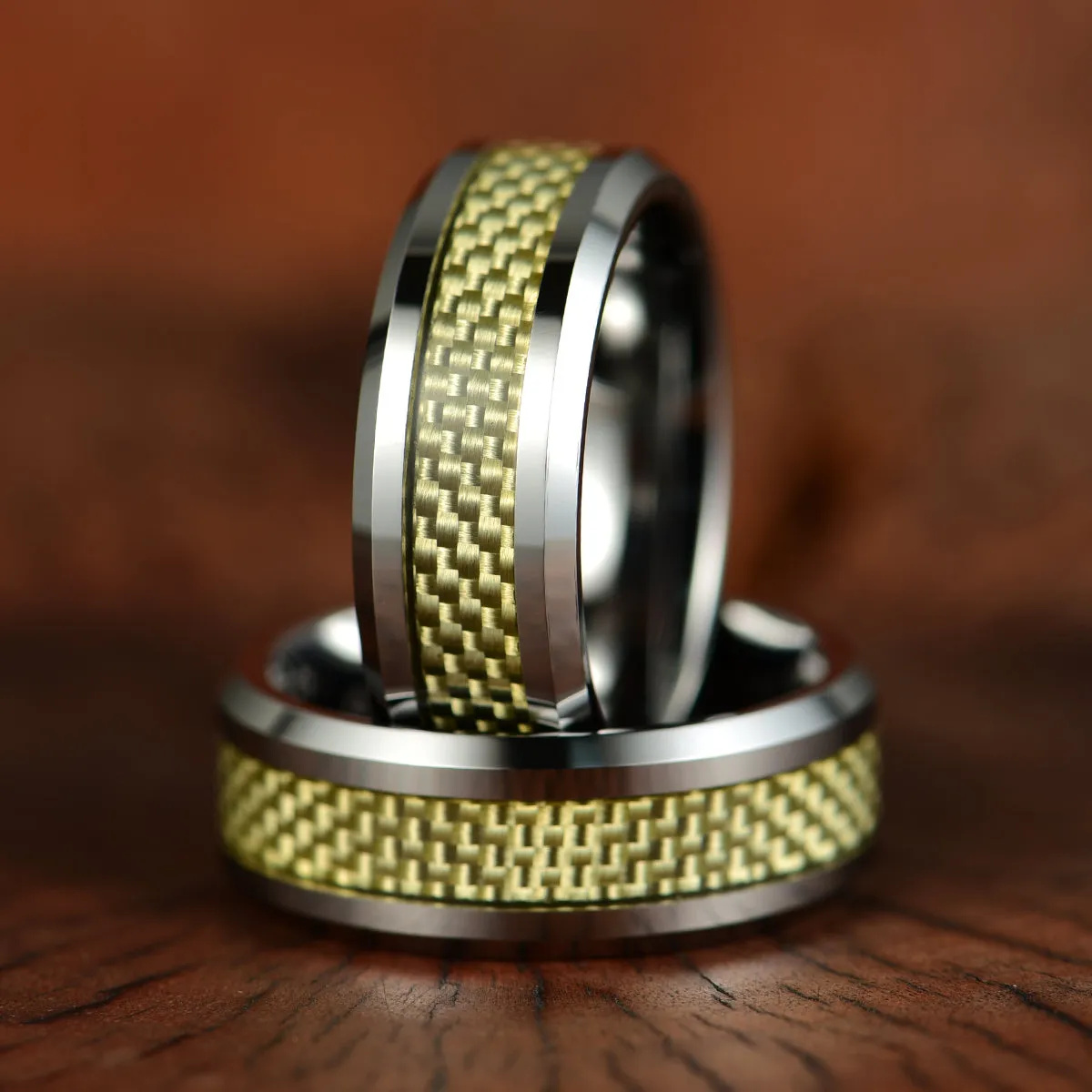 Tungsten Golden Mesh Men's Wedding Band 8MM