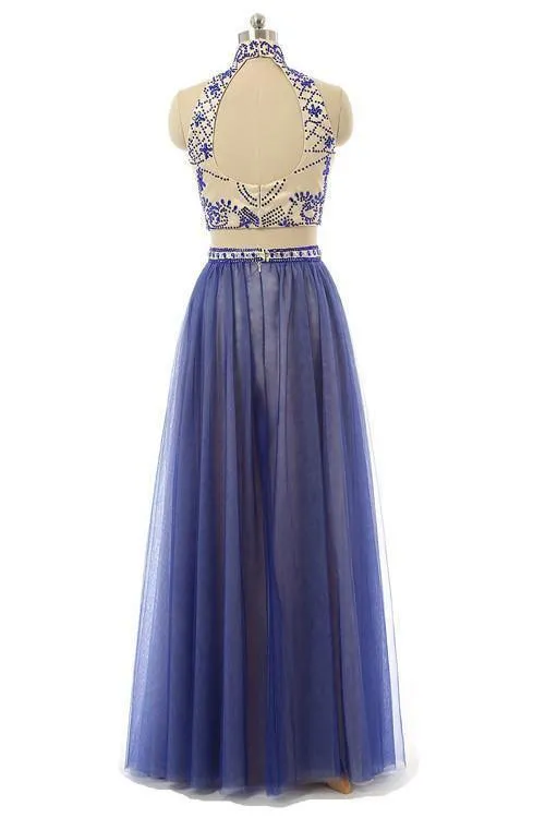 Two Piece  Backless Tulle Beading Prom/Evening Dress PG 217