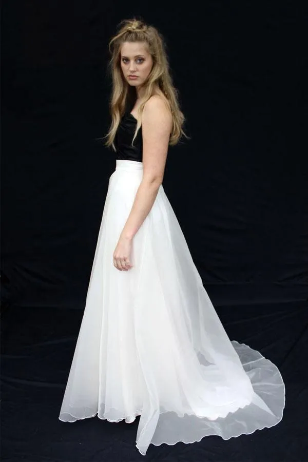 Two piece Black And White Strapless Sweetheart Chiffon Wedding Dresses  WD176