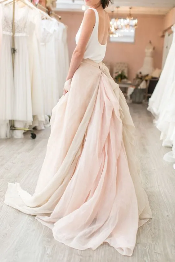 Two Pieces Modern Wedding Bridal Dress