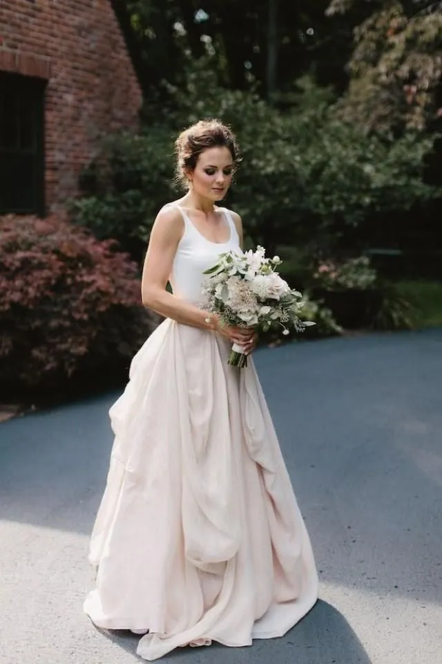 Two Pieces Modern Wedding Bridal Dress
