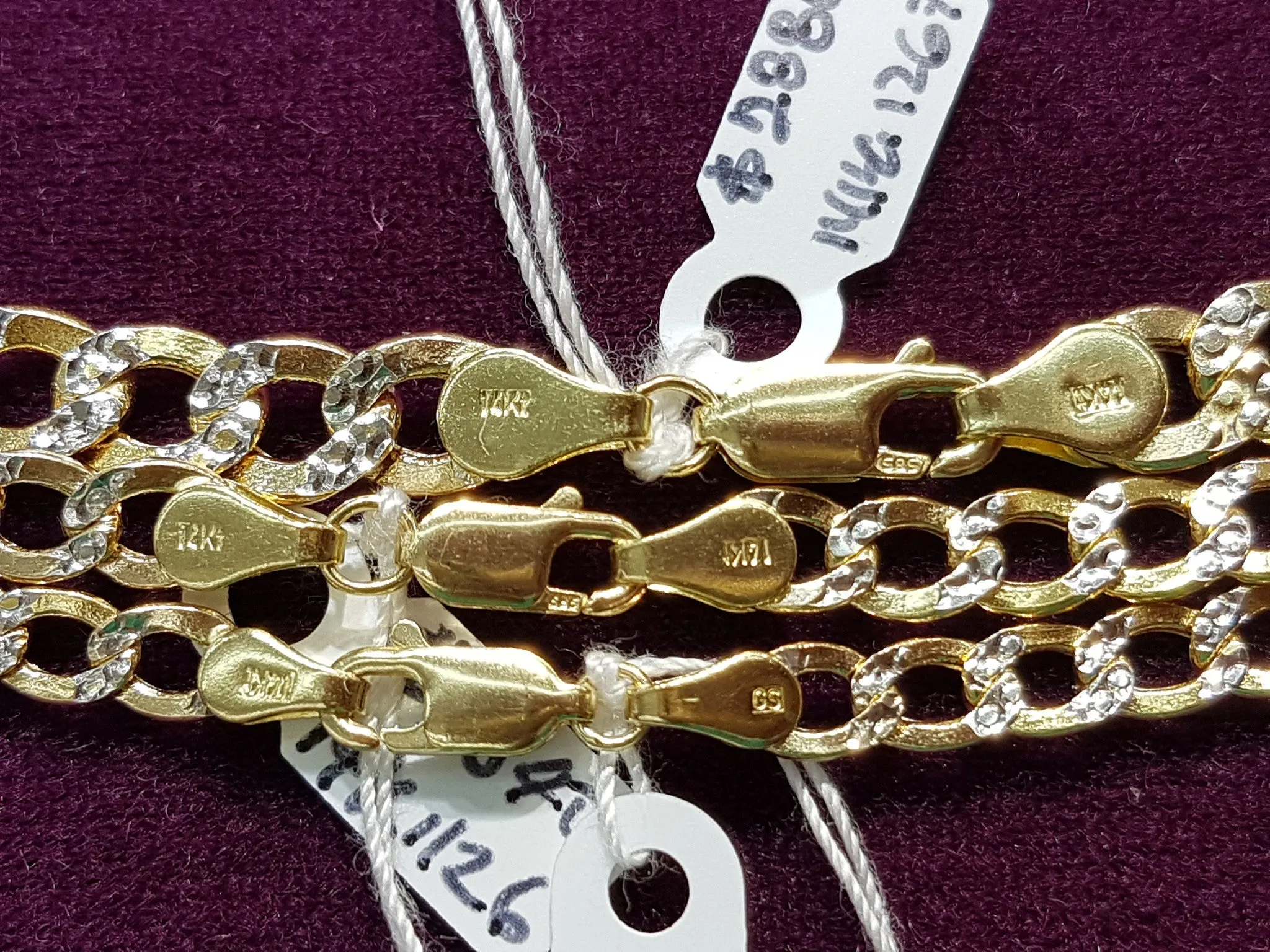 Two-Tone Lightweight Flat Cubanlink Chain (14K)