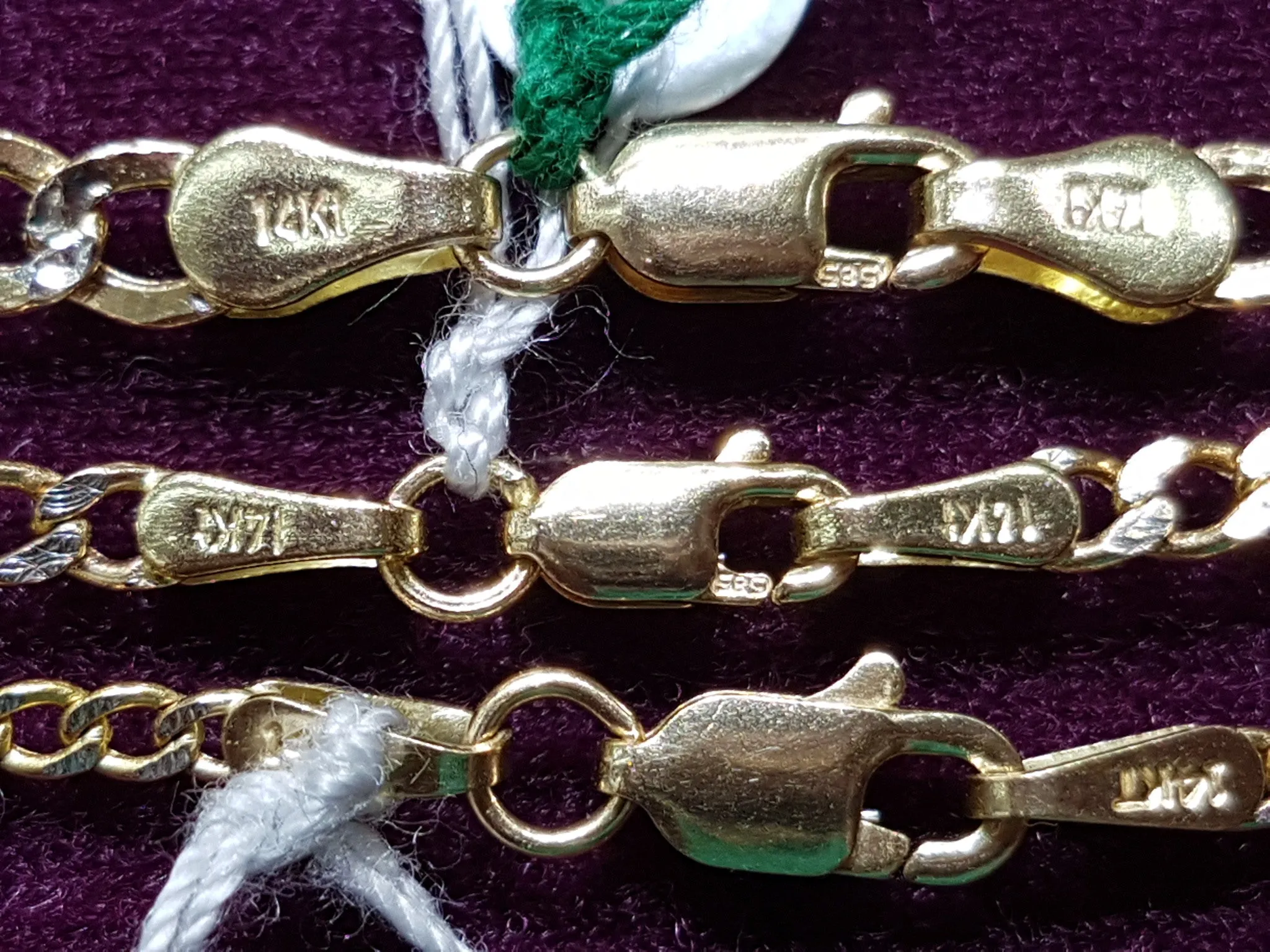 Two-Tone Lightweight Flat Cubanlink Chain (14K)