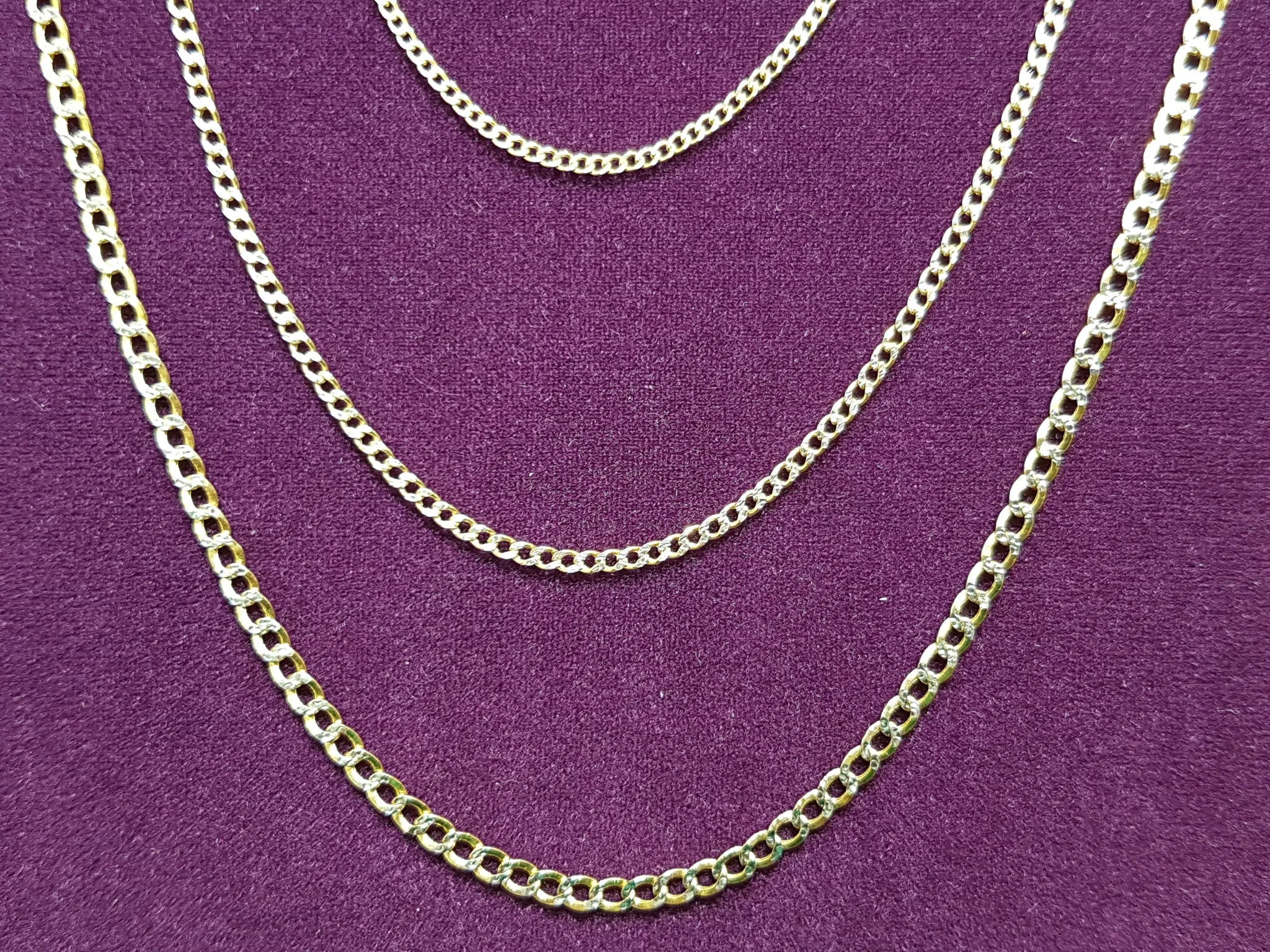 Two-Tone Lightweight Flat Cubanlink Chain (14K)
