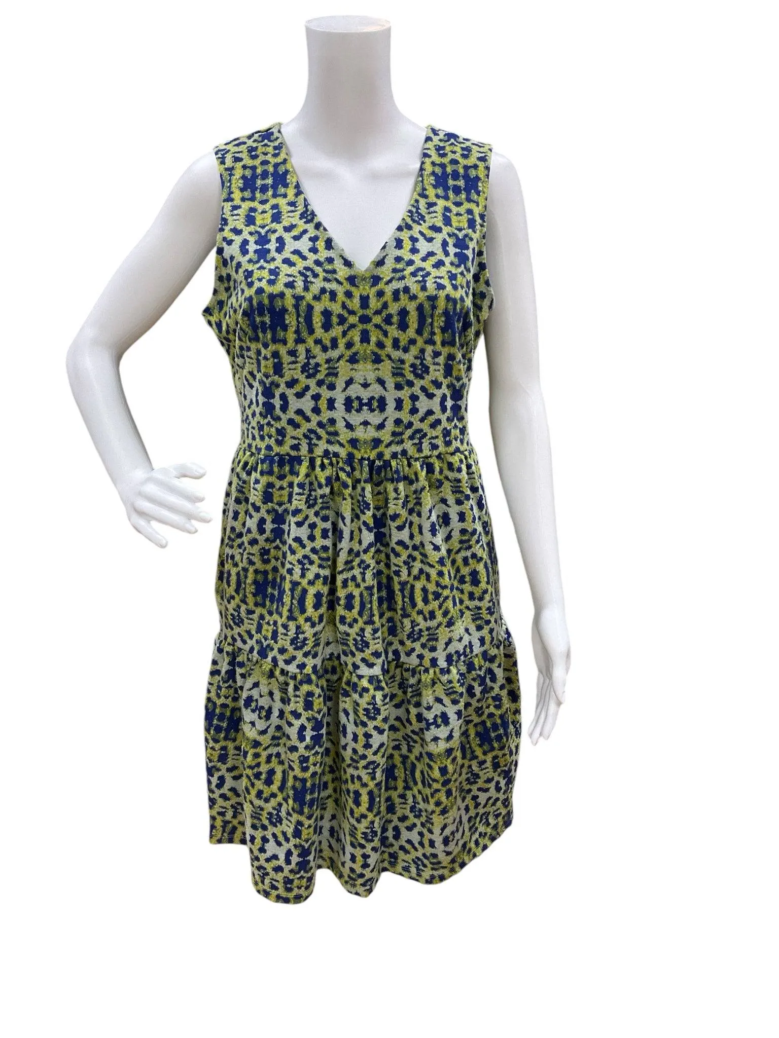 Tyler Boe Blue/Green Print Dress Size Small