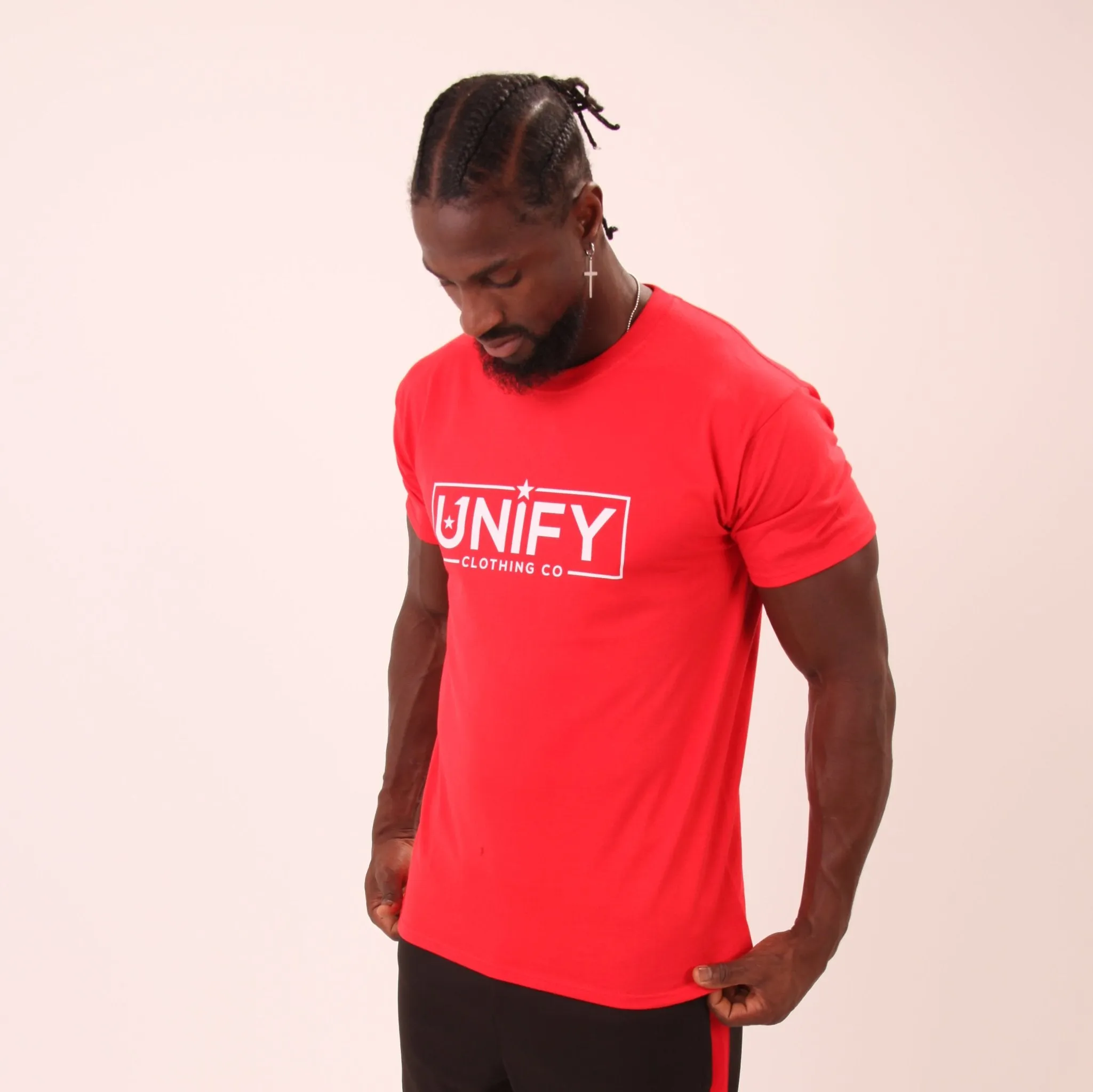 UNIFY Mens Iconic Red T-Shirt - Classic Mens Red Shirt