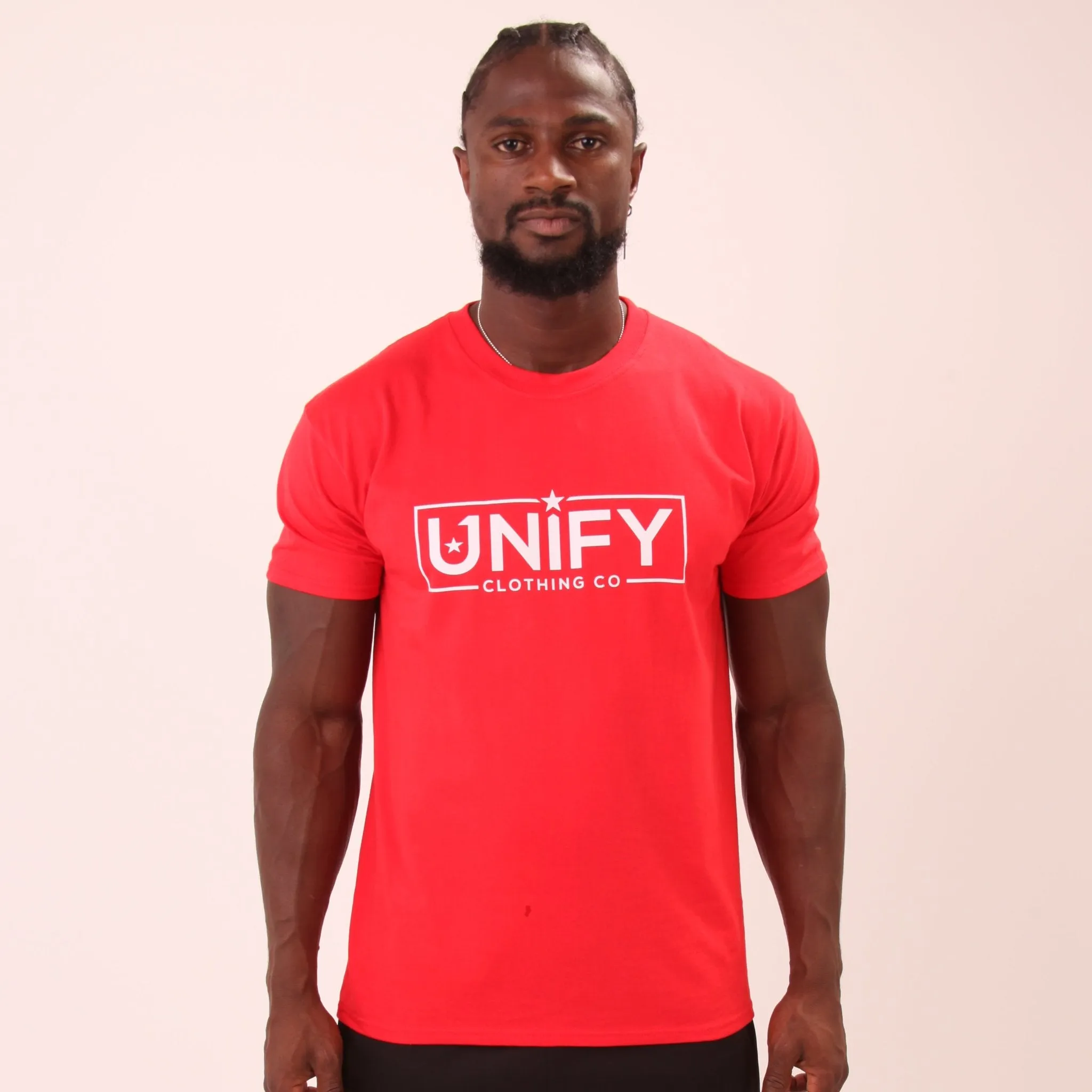 UNIFY Mens Iconic Red T-Shirt - Classic Mens Red Shirt