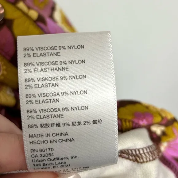 Urban Outfitters Purple Yellow Gold 70s Floral Dress Womens Size Large​